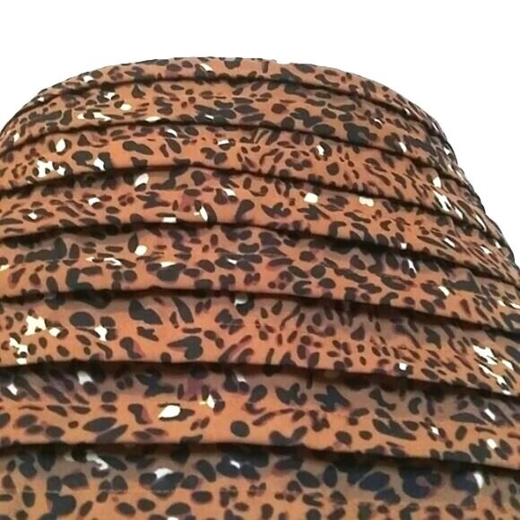 Larry Levine Womens Brown Black Animal Print Layered Ruffle Skirt Size 16 - Picture 4 of 7